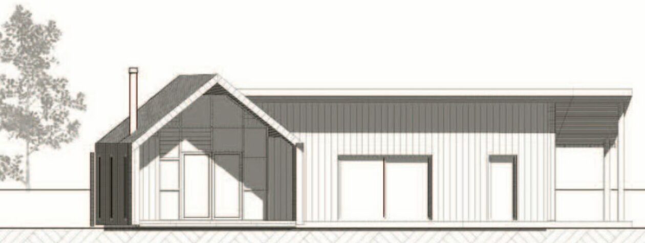 plan de la façade sud d'une maison construite par l'architecte Nathalie Ott à Bagnères-de-Bigorre